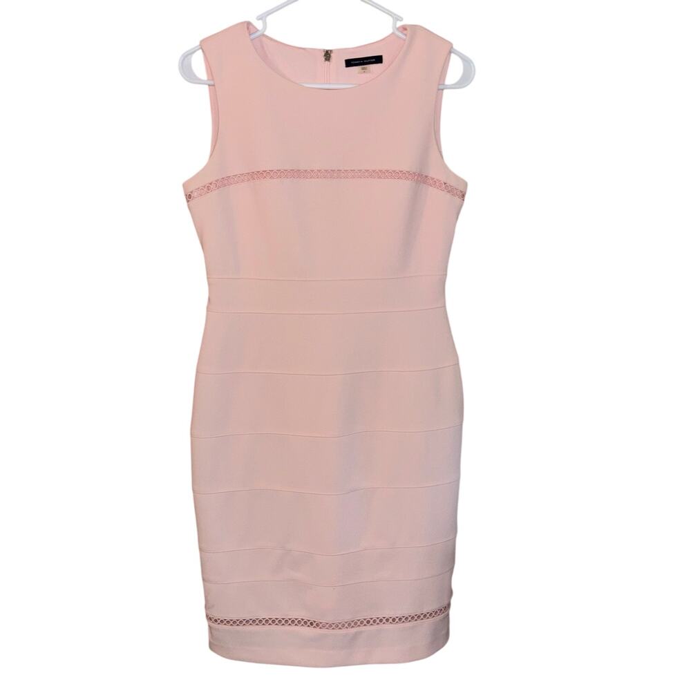 Tommy Hilfiger women’s pink sheath dress lattice trim cutouts (size 6)